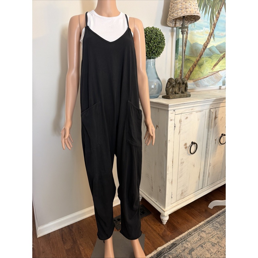 AUTOMET Sleeveless Jumpsuit Womens Small Pockets Logenlook Overalls Romper Small